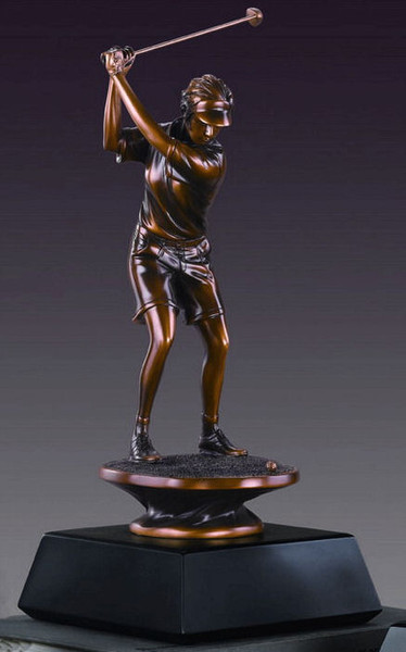 Golfer Female Statue Third Place Sculpture Add Brass plaque Award